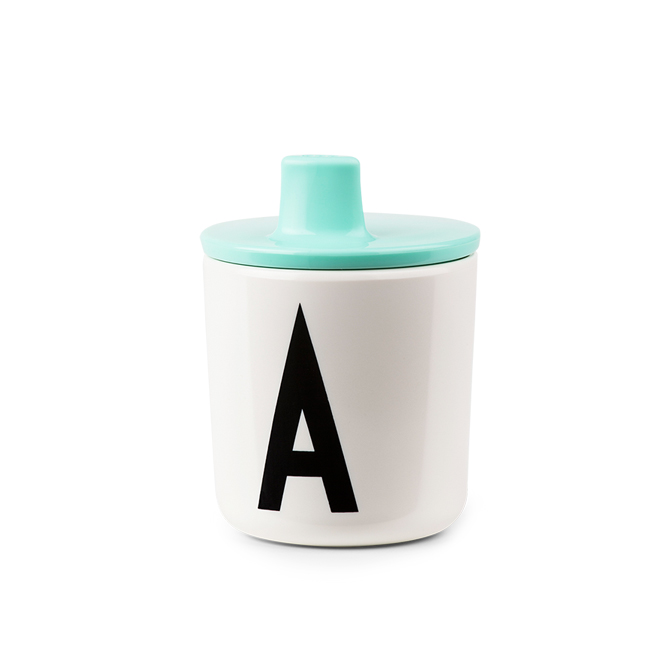 Design Letters Kids Lid turchese 20202300 - Tappo beccuccio azzurro per bicchiere in plastica Arne Jacobsen - Dtime shop